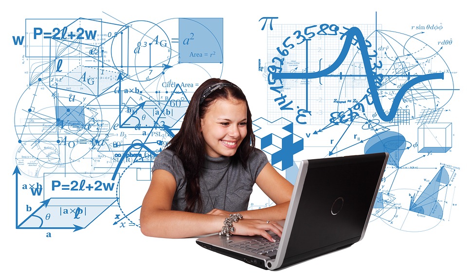 Girl using laptop